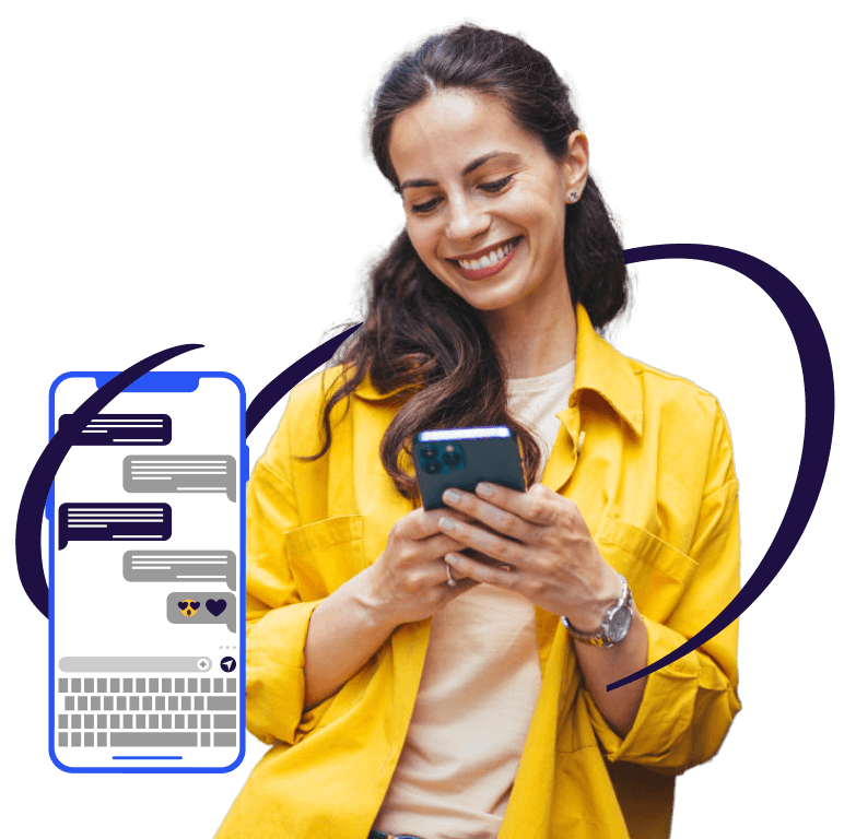 Person receiving a deal via text