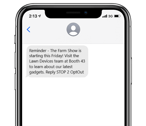 Schedule event reminder broadcast texts
