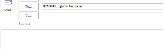 Sending a text message from Outlook